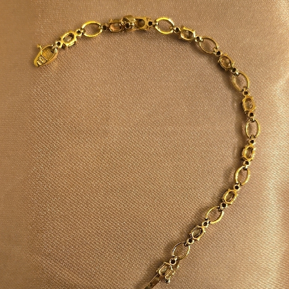 Mystic Topaz And Diamond Gold Over 925 Sterling Silver Bracelet 7 " - Picture 4 of 5